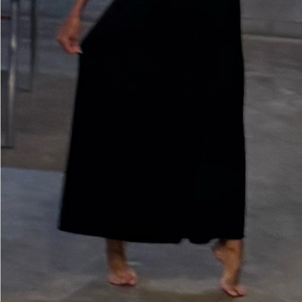 Velvet Black Maxi skirt with Gold Print